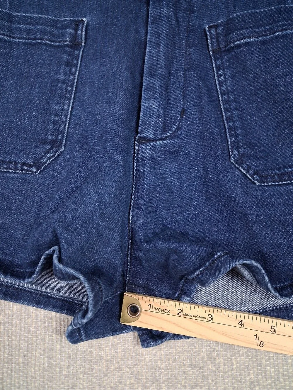 Maeve By Anthropologie The Colette Shorts Size 31 Blue Denim Dark Wash High Rise - Picture 7 of 7